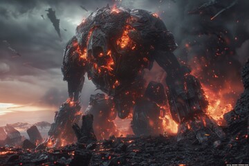 Ravagers of Armor and Will, a relentless force wielding unmatched power, tear through defenses with ferocity, leaving chaos and destruction in their wake. - obrazy, fototapety, plakaty