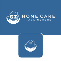 GI initial monogram logo for home care design