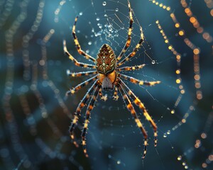 Web Designers of nature Spider Silk Weavers create masterpieces of structural integrity showcasing their engineering prowess - obrazy, fototapety, plakaty