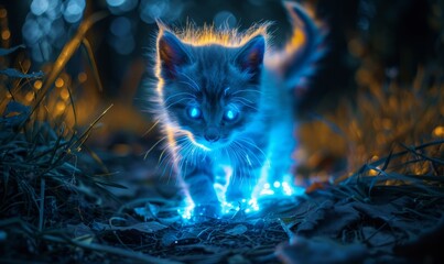 Bioluminescent pets illuminate paths with organic light becoming the future companions of nocturnal adventures
