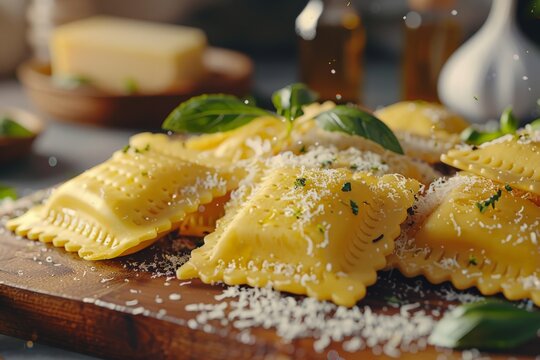 In a creative blend healthy giant ravioli embodies the calm focus of meditation redefining comfort food with every bite