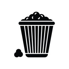 Black solidPopcorn vector icon