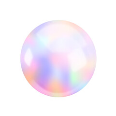 Realistic 3d holographic rainbow sphere. Abstract Vector glossy fiery gradient ball, Iridescent round shape render