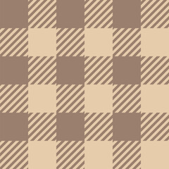 Buffalo Plaid seamless patten. Vector checkered Christmas brown plaid textured background. Traditional woven fabric print. Flannel plaid texture for fashion, print, design, autumn background.