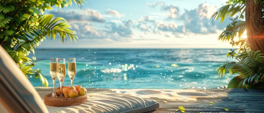 Honeymoon bliss at a seaside resort where luxury meets romance a paradise for newlyweds to relax and toast to their future together