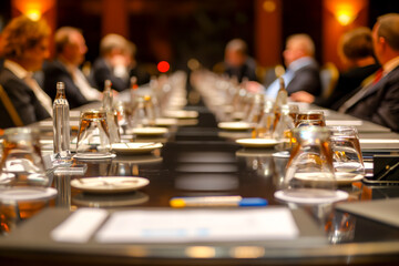 Business people in Round table discussions at Business conventions and Presentations, meeting business partners in the conference room