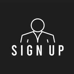 sign up icon vector
