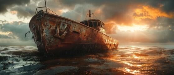 Juxtapose the silent stand of an old ghostship against the bustling life of the sea its aura marked by tales untold
