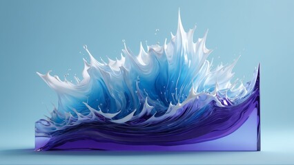 Vibrant Gradient Waves on a Blue Canvas Background