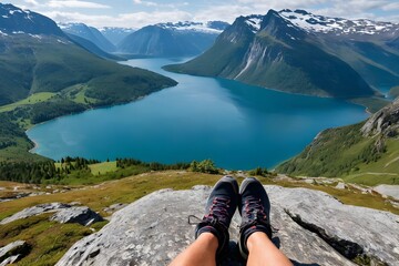 hiker in the mountains