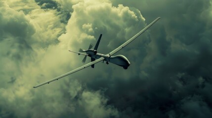 Attack drone in flight, showcasing its sleek design and advanced capabilities