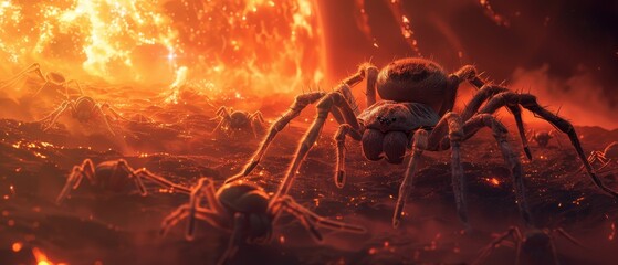 Chaos of greed spiderlings scuttle as supernova explodes breaking free from imprisonment a solemn promise twilight is peace