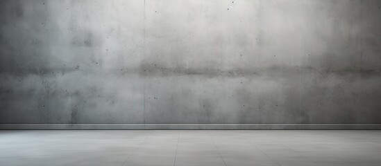 An interior space featuring a solid concrete wall and a clean, white floor surface