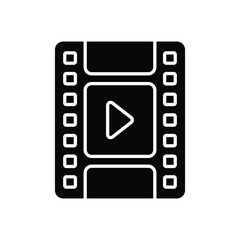 Black solidFilm Strip vector icon