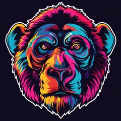 Animal sticker. Isolated black background Generative AI