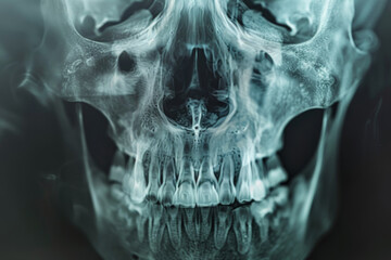 Fototapeta premium Radiografía de cráneo de cerca.