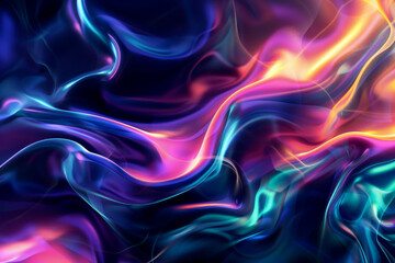 Fondo abstracto fluido psicodélico con colores degradado vibrantes.