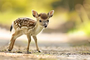 Foto op Plexiglas A little fawn. A baby deer. Close-up. © BetterPhoto