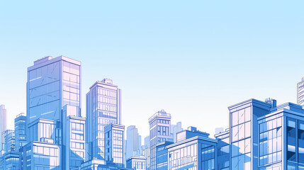 Fototapeta premium A city skyline with a blue sky background