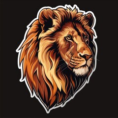 Obraz premium Animal sticker. Isolated black background Generative AI