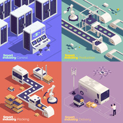Smart industry illustration in isometric view - 763965349