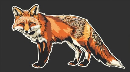 Obraz premium Animal sticker. Isolated black background Generative AI