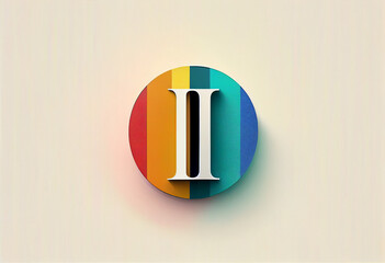 Illustration of the letter I with the colors of the rainbow.