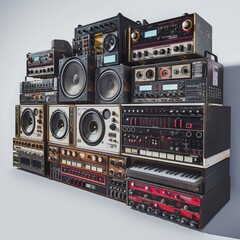 A large retro-style stereo rig