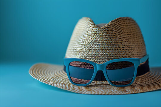 A hat with sunglasses, symbolizing April Fools' Day and playful pranks. It can be used for holiday-themed content or funny and humorous concepts.