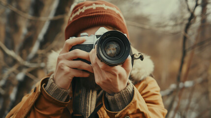 Fototapeta premium photographer with camera