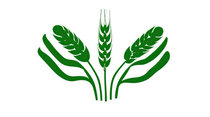  Celiac disease awareness month, green silhouette logo with wheat spikelets, background, banner, card, poster, template. Vector illustration.