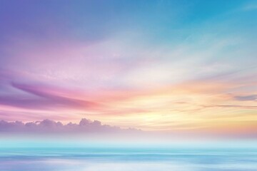 Naklejka na ściany i meble Beautiful sunset over the sea, Colorful sky and sea