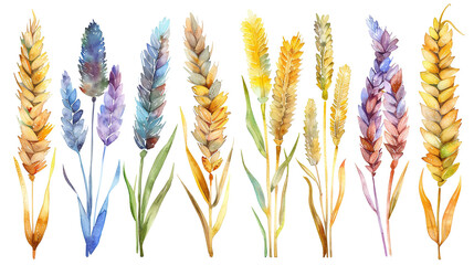 colorful wheat spikelets logo on white background, Celiac disease awareness month. background, banner, card, poster, template. Vector illustration.