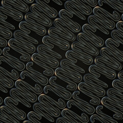 3d rendering digital illustration of a wavy dark glitter pattern
