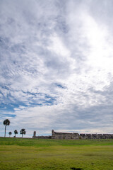 Castillo de San Marcos Fort in St. Augustine, FL with cloudscape