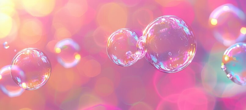 Vibrant rainbow colors reflected in soap bubbles background for captivating visuals