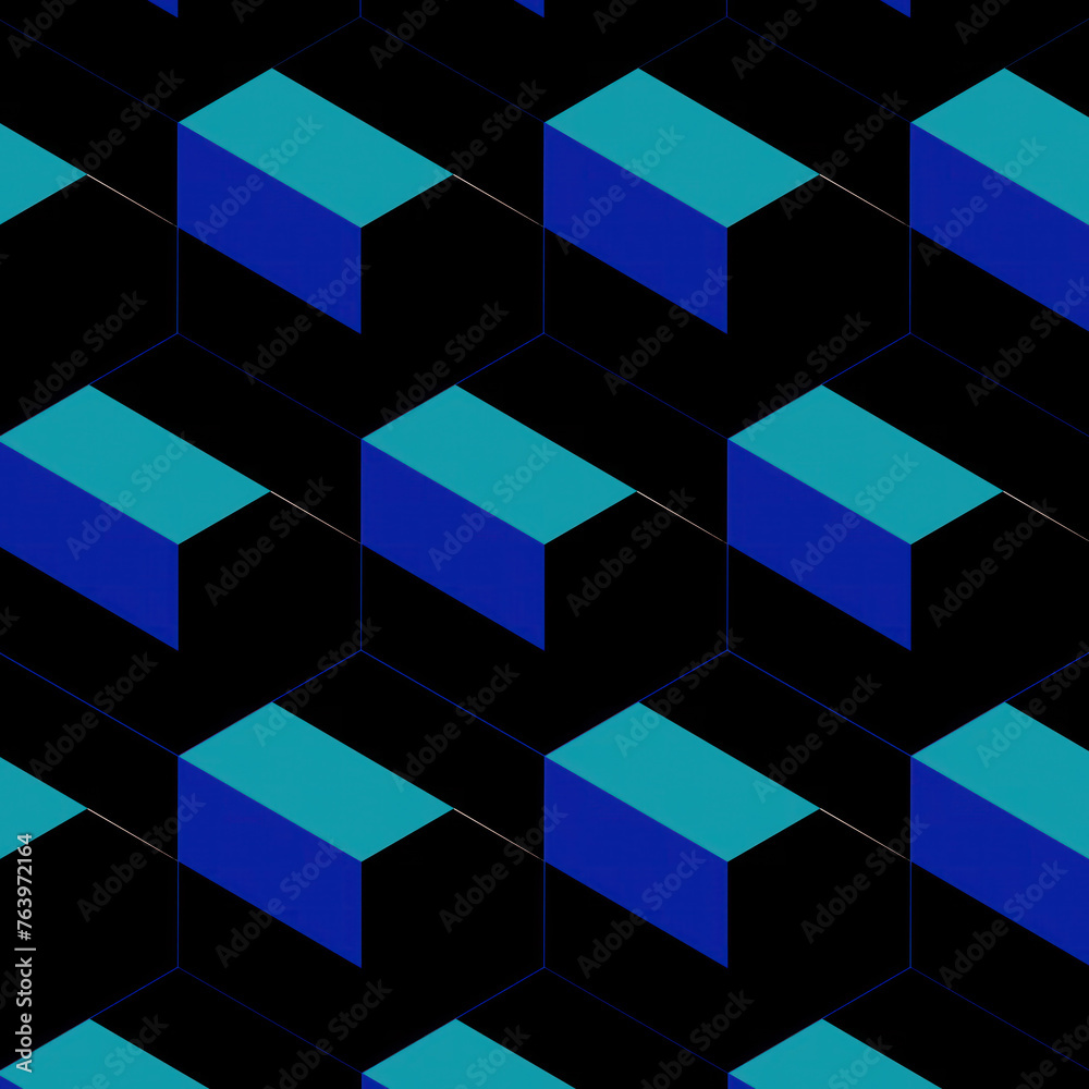 Aufkleber Pattern of simple geometric shapes. 3d rendering digital illustration
