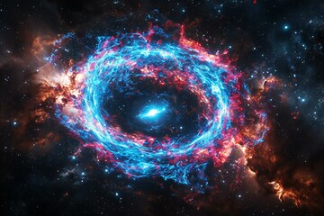Spiral galaxy in deep space, - obrazy, fototapety, plakaty