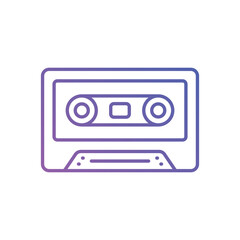 Obraz premium Thin Line Cassette Tape vector icon