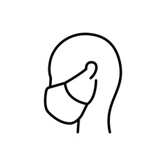 Face mask outline icons, minimalist vector illustration ,simple transparent graphic element .Isolated on white background