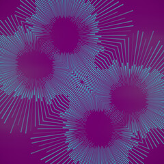 Purple background with large circular stripe pattern. 3d rendering digital illustration