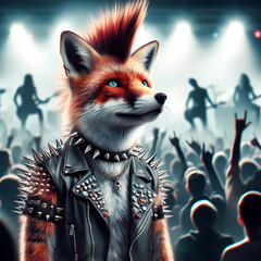 Fototapeta premium rock concert punk fox