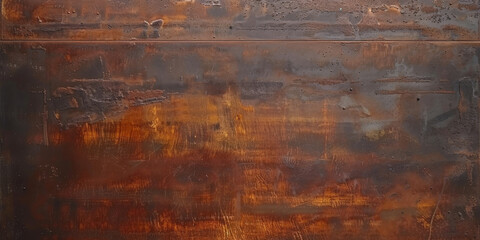 Rustic metal background with distressed brown and rust tones,A rusty metal surface with clear signs of corrosion and rust formation. for backgrounds, textures, industrial concepts, banner