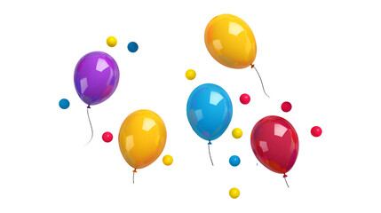 colorful balloons isolated on transparent background