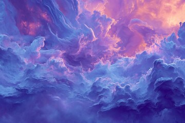 Fantasy cloudscape,  Abstract fractal shapes
