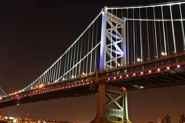 A Nighttime Shot of the Ben Franklin Bridge