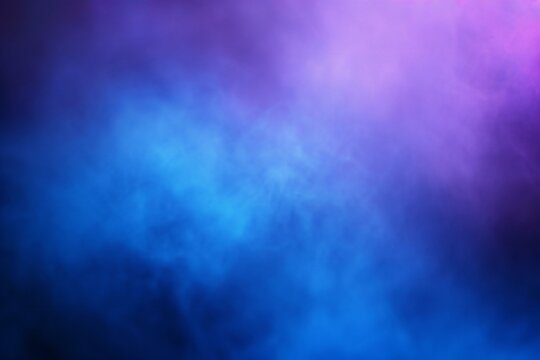 Blue and purple smoke on a black background,  Abstract background for design