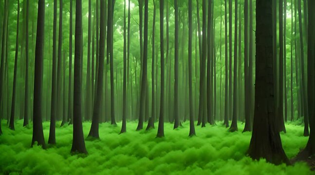 A Lush Green Forest Filled with Tall Trees