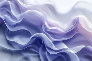 Obraz premium The translucent, airy texture of sheer purple fabric waves forms a dynamic composition against a light background.