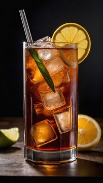 Long Island Iced Tea Cocktail at a beach bar